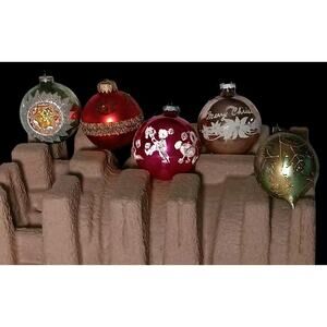 Lot of 6 Vintage Christmas Ornaments DBGM West Germany U.S.A Assorted